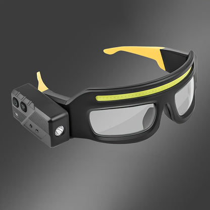 LED Headlamp Glasses Light - USB Rechargeable Head Torch with Rotatable Beam, Adjustable Brightness & Strobe Mode for Night Running, Cycling, Fishing & Outdoor Work
