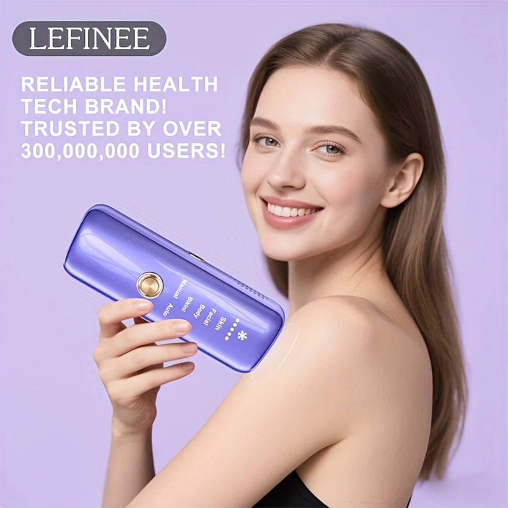 IPL Hair Removal Device LEFINEE 5 Levels Auto Continuous Flash LED Display – Permanent Hair Reduction for Women Body Face Legs Arms Bikini Underarms, Auto Shutdown Home Use Laser Hair Remover