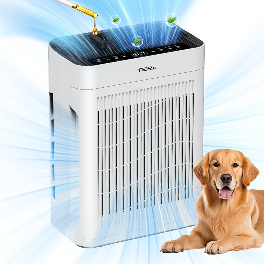 H13 HEPA Air Purifier for Large Room Up to 2500 Sq Ft | Double-Sided Washable Filter, PM2.5 Sensor, 22dB Ultra-Quiet | Air Cleaner for Dust, Pets, Smoke & Pollen | Bedroom & Home | White & Grey