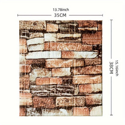 3D Foam Brick Wall Sticker 100 Pieces Self Adhesive Waterproof Soft Wallpaper Panel for Living Room Bedroom Bathroom Kitchen Home Decor White Rock Black Rock Red Marble Flower