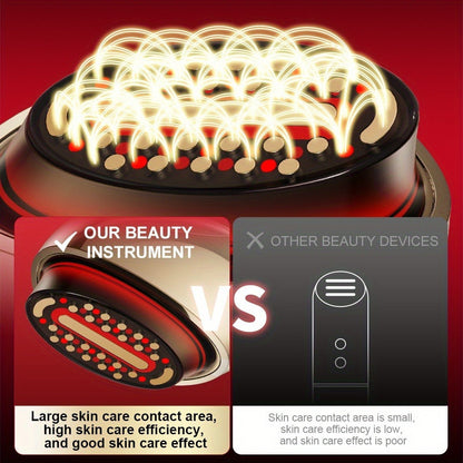 EMS Face Massager – 3-in-1 LED Light Therapy, Warm Heat & EMS Skin Tightening, USB Rechargeable Portable Facial Beauty Device for Anti-Aging, Collagen Boost & Glowing Skin, Home Spa Gift for Women