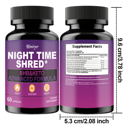 Night Time Fat Burner for Women — Shred Mask Capsules with Caffeine, Goji Berries & Dandelion Root | Overnight Metabolism, Sleep Support & Antioxidant Defense | Women's Weight Loss Supplement | 1 or 3 Pack