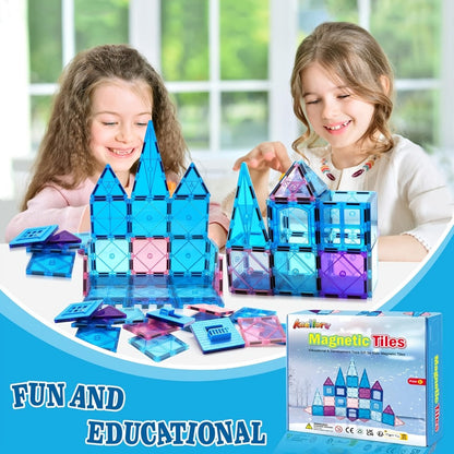 Magnetic Tiles Building Set 32 Pcs – 3D Magnetic Building Blocks STEM Toy for Kids Ages 3-8 Boys Girls Princess Castle Construction Educational Birthday Christmas Gift