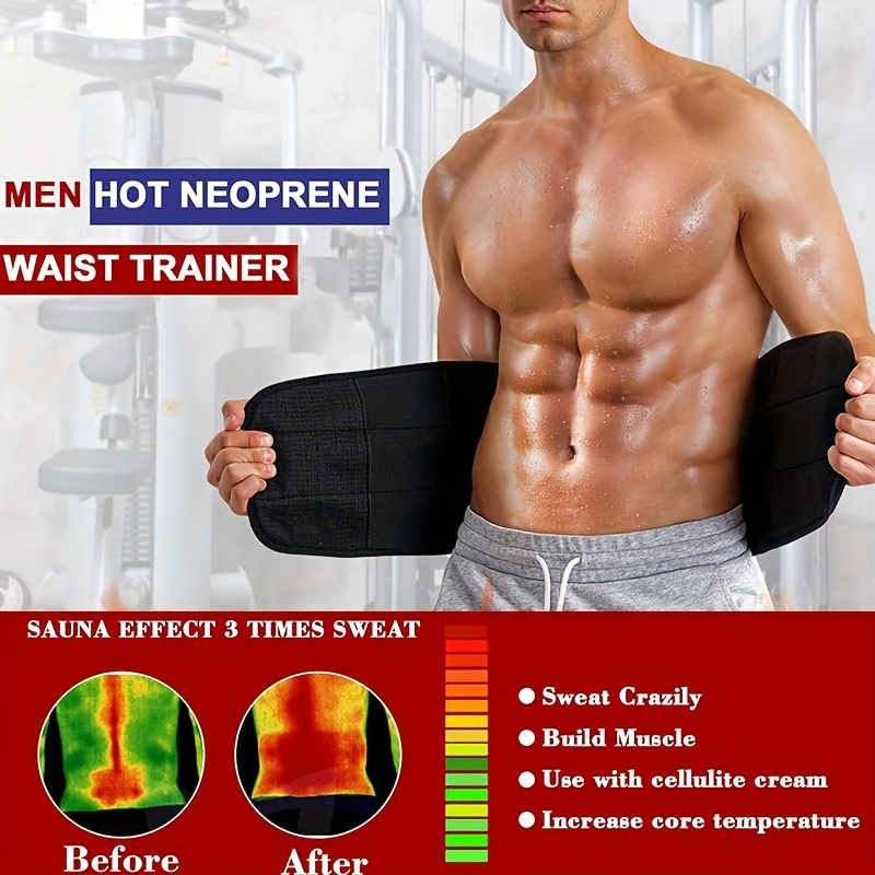 Men's Waist Trainer Sweat Belt Tummy Control Compression Body Shaper Trimmer for Weight Loss & Workout – Sizes M to 3XL