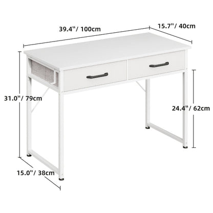 32-Inch Computer Desk with Storage Drawers and Multiple Color Options detail image - detail view 14