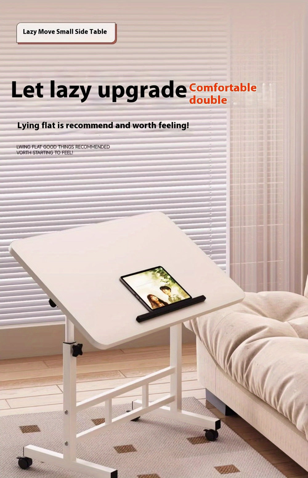 32-Inch Foldable Standing Desk with Adjustable Height and Rolling Wheels for Home Office detail image - detail view 16