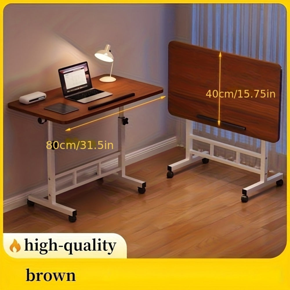 32-Inch Foldable Standing Desk with Adjustable Height and Rolling Wheels for Home Office detail image - detail view 5