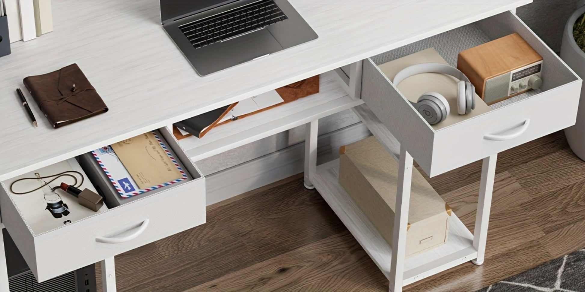 32-Inch Metal Computer Desk, Writing and Study Desk for Work, Display, and Everyday Use detail image - detail view 20