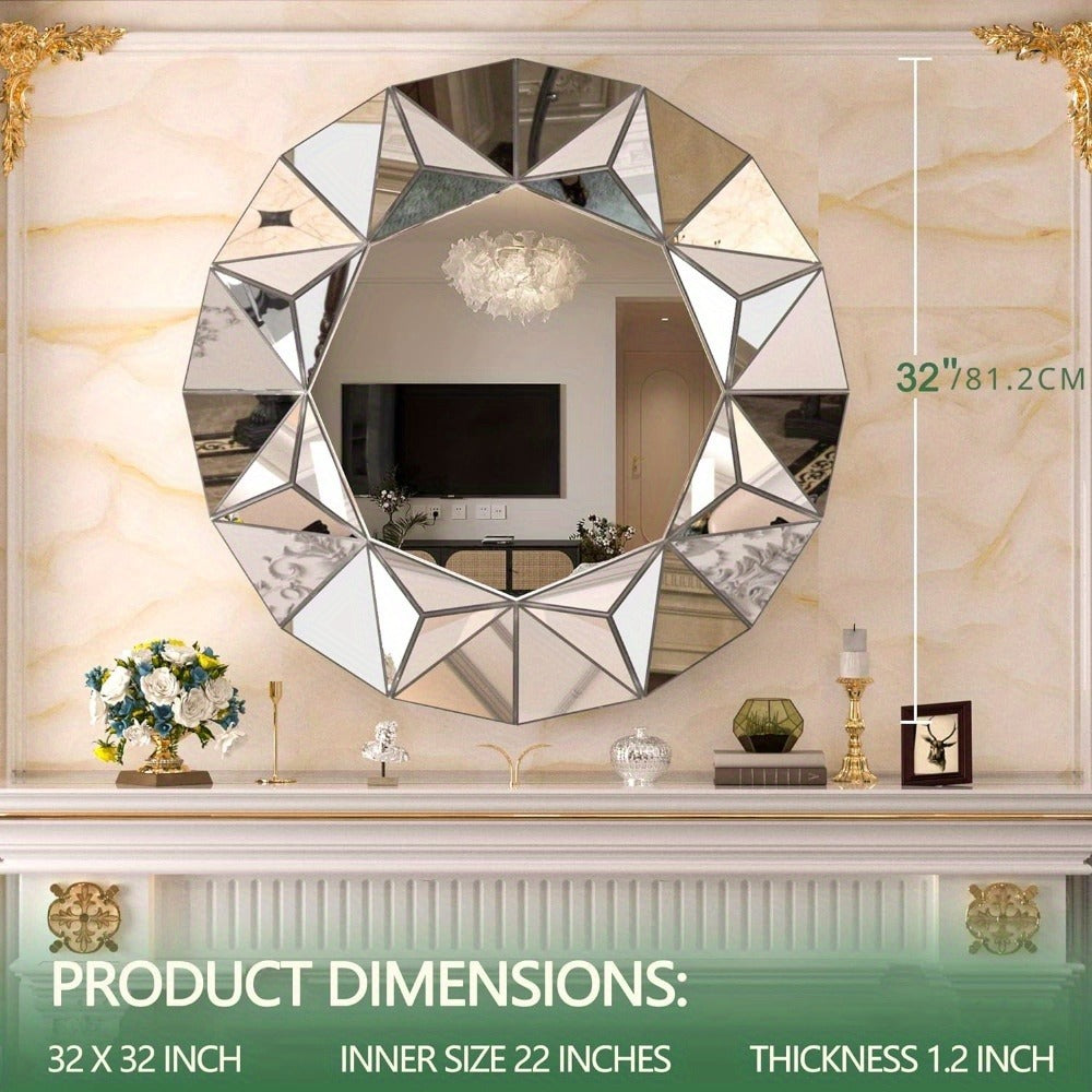 32-Inch Round Bathroom Mirror for Dressing and Daily Routines detail image - detail view 11