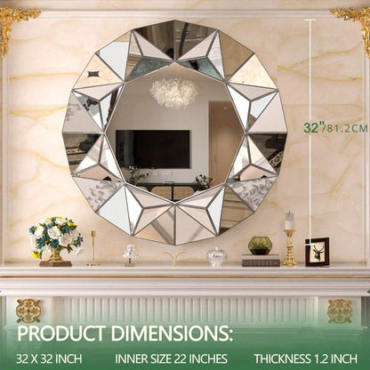 32-Inch Round Bathroom Mirror for Dressing and Daily Routines detail image - detail view 11