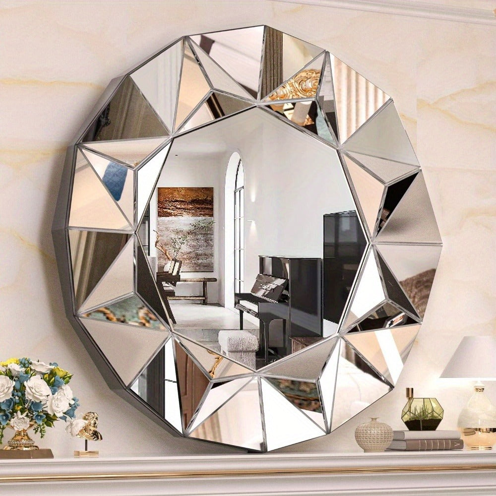 32-Inch Round Bathroom Mirror for Dressing and Daily Routines detail image - detail view 12