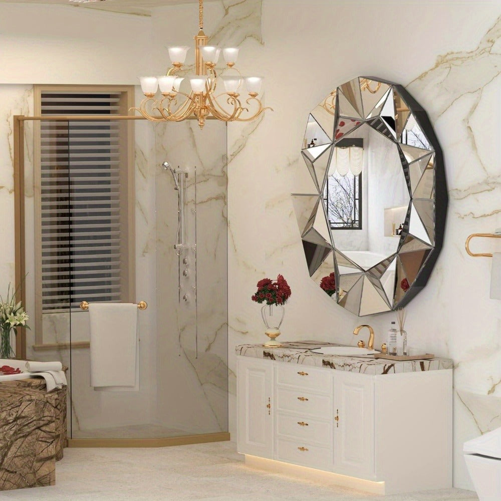 32-Inch Round Bathroom Mirror for Dressing and Daily Routines detail image - detail view 14