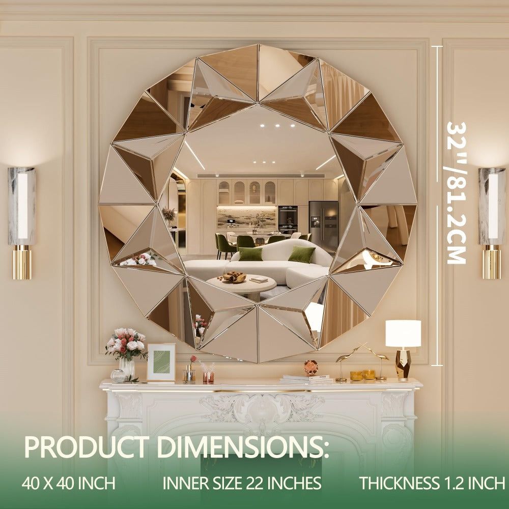 32-Inch Round Bathroom Mirror for Dressing and Daily Routines detail image - detail view 4