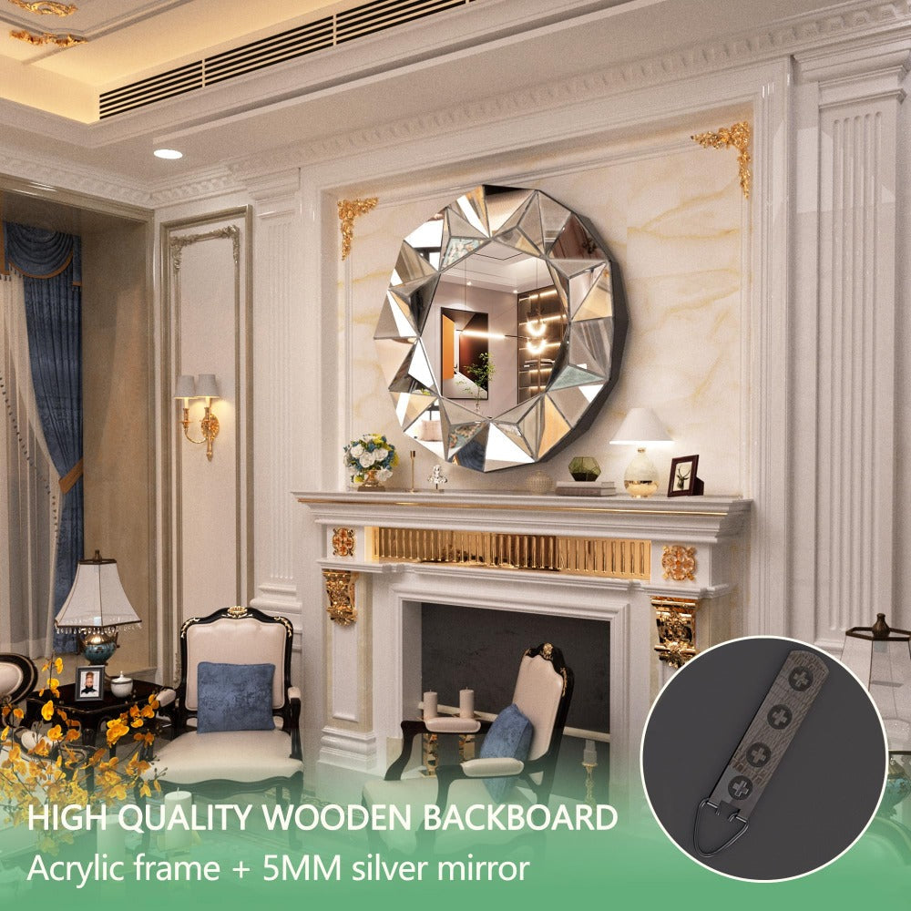 32-Inch Round Bathroom Mirror for Dressing and Daily Routines detail image - detail view 5