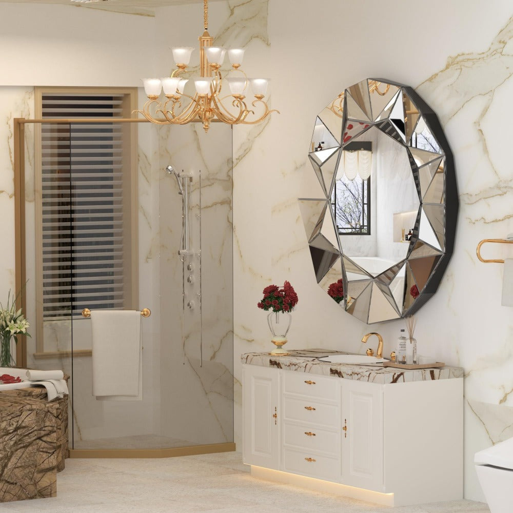 32-Inch Round Bathroom Mirror for Dressing and Daily Routines detail image - detail view 7