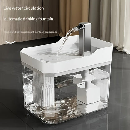 Cat Water Fountain Automatic USB Rechargeable – Ultra-Quiet Smart Pet Water Dispenser with Continuous Cycling Flow, No Battery Required, for Cats & Dogs (White / Black / Yellow)