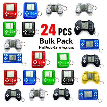Mini Game Controller Keychains 6 12 or 24 Pack – Random Color Video Game Backpack Charms for Boys Birthday Party Favors, Gaming Party Prizes, Classroom Rewards & Gamer Goodie Bag Stuffers