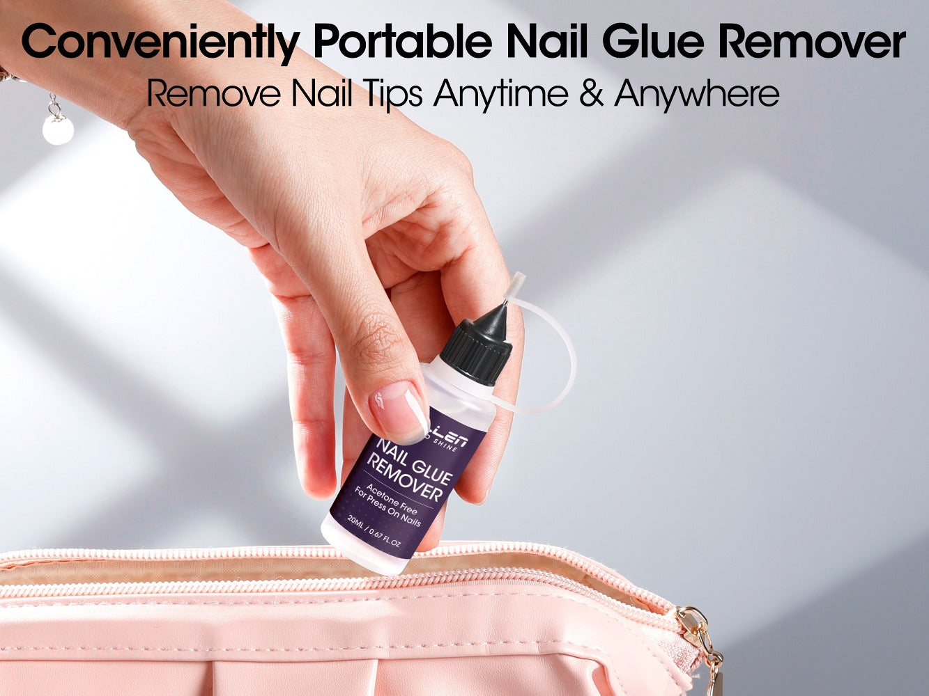 Nail Glue Remover 20ml Precision Needle Applicator Acetone Free - Fast Acting No-Mess Formula for Press On Nails Gel X Nail Tips Fake Nails - Non-Irritating Nail Glue Dissolver for Women