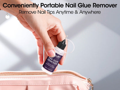 Nail Glue Remover 20ml Precision Needle Applicator Acetone Free - Fast Acting No-Mess Formula for Press On Nails Gel X Nail Tips Fake Nails - Non-Irritating Nail Glue Dissolver for Women