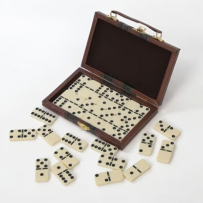 Double 6 Domino Set with Storage Case & Metal Spinner - 28 Tiles Classic Black Domino Game for Adults Kids Family | Premium Packaging 1 or 2 Pack | Holiday Christmas Thanksgiving Birthday Gift