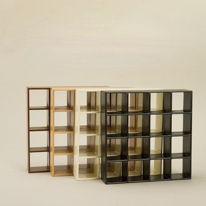 Dollhouse Miniature Display Cabinet 1:12 Scale 16-Compartment Modern Storage Shelf Organizer – Miniature Furniture Accessory for Dollhouse Room Decor Diorama Collectors Ages 14+ Multiple Colors