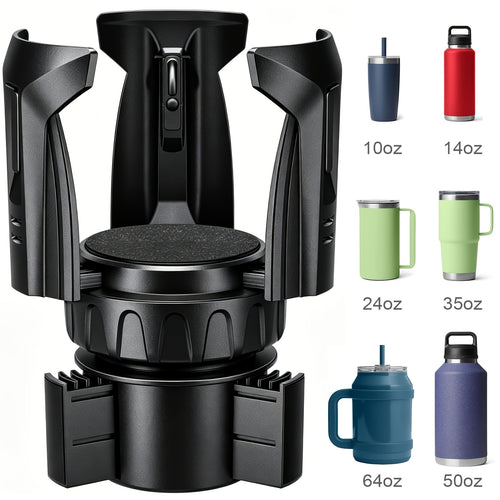 Automatic Car Cup Holder Extender, Adjustable Car Cup Insert Auto Accessories, Suitable for 24/32/45/50oz Travel Thermal Cups and Water Bottles, Large Water Bottle Rack