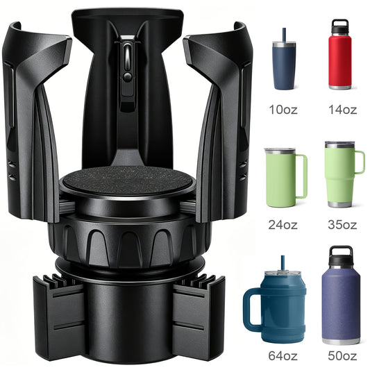 Automatic Car Cup Holder Extender, Adjustable Car Cup Insert Auto Accessories, Suitable for 24/32/45/50oz Travel Thermal Cups and Water Bottles, Large Water Bottle Rack