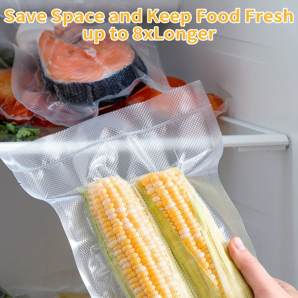 Vacuum Sealer Bags Reusable Airtight Food Storage Bags Multiple Sizes – No Power Needed, Keep Meat, Fruits & Vegetables Fresh Longer, BPA-Free Roll Bags for Kitchen Organization & Meal Prep