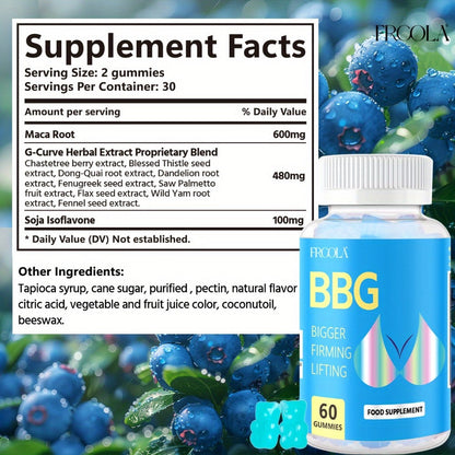 BBL Gummies for Women Butt Enhancement 60 Count Strawberry Flavor – Supports Curves Feminine Confidence Body Shaping Skin Elasticity Natural Lift Daily Wellness Supplement