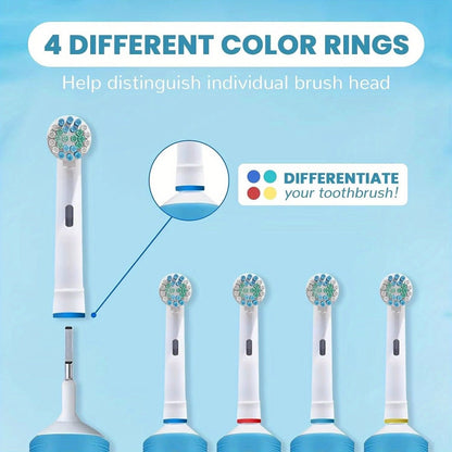 Replacement Toothbrush Heads Compatible with Oral-B Electric Toothbrush - 12 Pack Professional Brush Heads, Deep Clean Bristles, Plaque Removal, Fits Oral-B Pro, Vitality, CrossAction & Smart Series