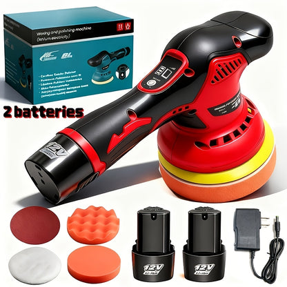 Cordless Car Polisher 5-Inch 8-Speed up to 5000 RPM with Battery for Car Detailing Scratch Removal Paint Correction - Portable Buffer Polishing Machine