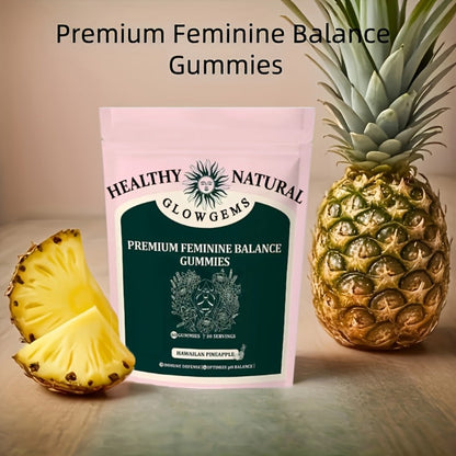 Feminine Balance Gummies for Women - Natural pH Balance, Vaginal Health & Intimate Wellness Support - Hawaiian Pineapple Flavor Daily Supplement - Thoughtful Gift for Women 60 Count