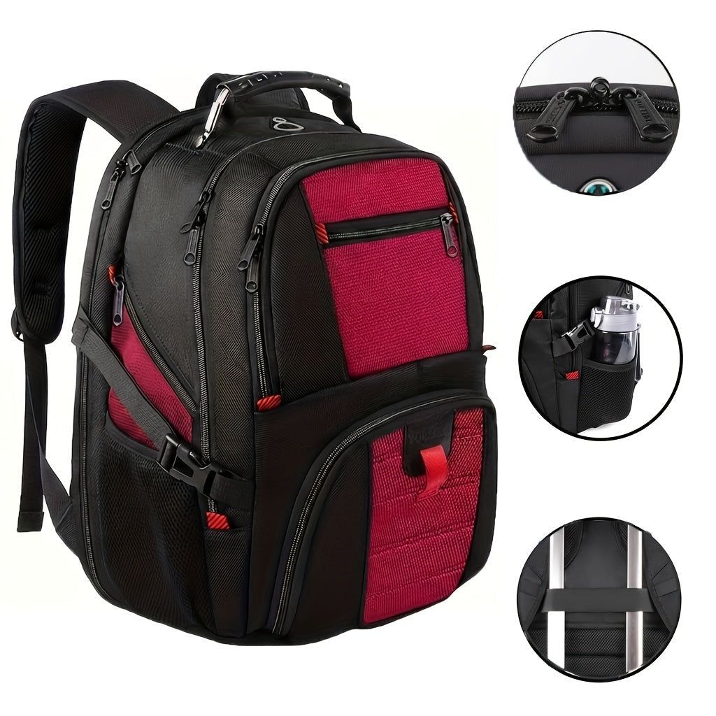 Large Laptop Backpack 50L – Fits 17 Inch Computer, Airline Approved Carry On, 3-Compartment Travel & College Backpack for Men Women | 8 Colors, Breathable Mesh Straps