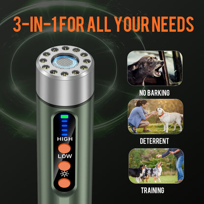 Ultrasonic Dog Bark Deterrent & Training Device with Flashlight – Stop Barking, Repel & Train Dogs Safely at Any Distance