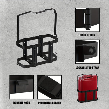 Jerry Can Holder Mount 5 Gallon 20L NATO Style Steel Gas Can Lockable Mounting Bracket for Jeep Truck RV Motorcycle Overlanding Camping Off-Road Universal Fit
