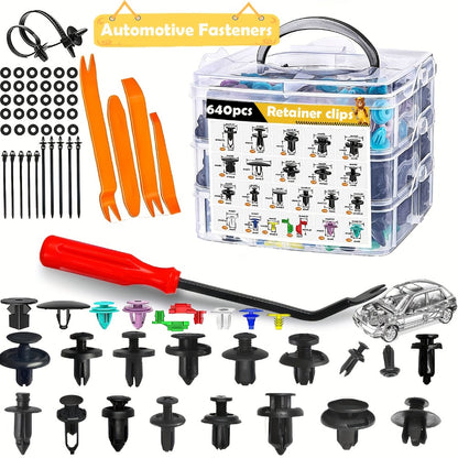 Car Retainer Clips Push Fasteners Kit Bumper Plastic Rivets Assortment for Auto Interior Exterior Trim Panel Body Clips - 113 to 928 Pcs