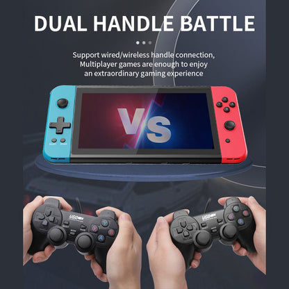 Powkiddy X70 Handheld Game Console – 7" IPS Large Screen 1024×600 HDMI Output Dual Player 3500mAh 20+ Emulators Retro Gaming System