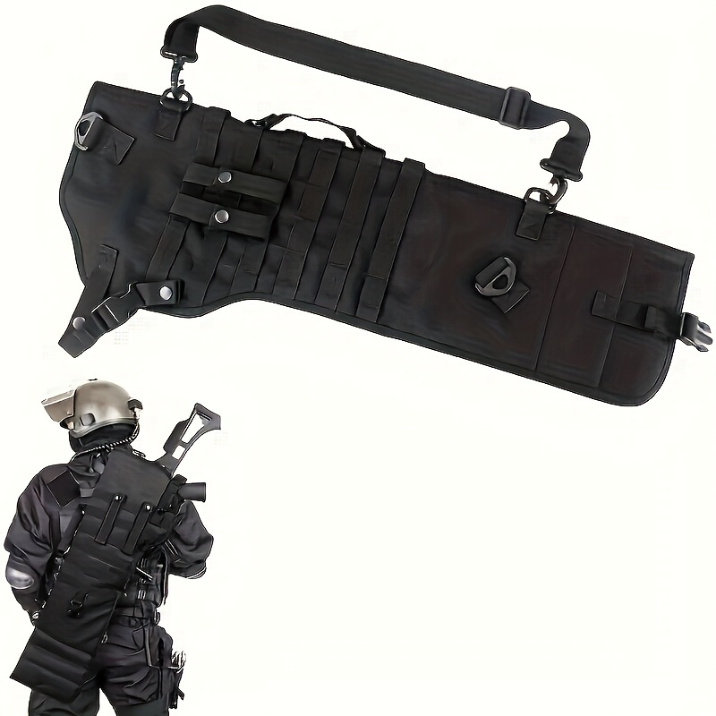 Tactical Gun Holster Sling Scabbard Bag, Water-Resistant Polyester Rifle Pistol Case with Ambidextrous Design and Adjustable Shoulder Strap for Outdoor Hunting Shooting Range