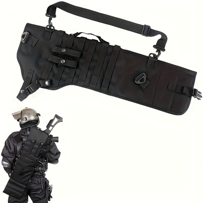 Tactical Gun Holster Sling Scabbard Bag, Water-Resistant Polyester Rifle Pistol Case with Ambidextrous Design and Adjustable Shoulder Strap for Outdoor Hunting Shooting Range