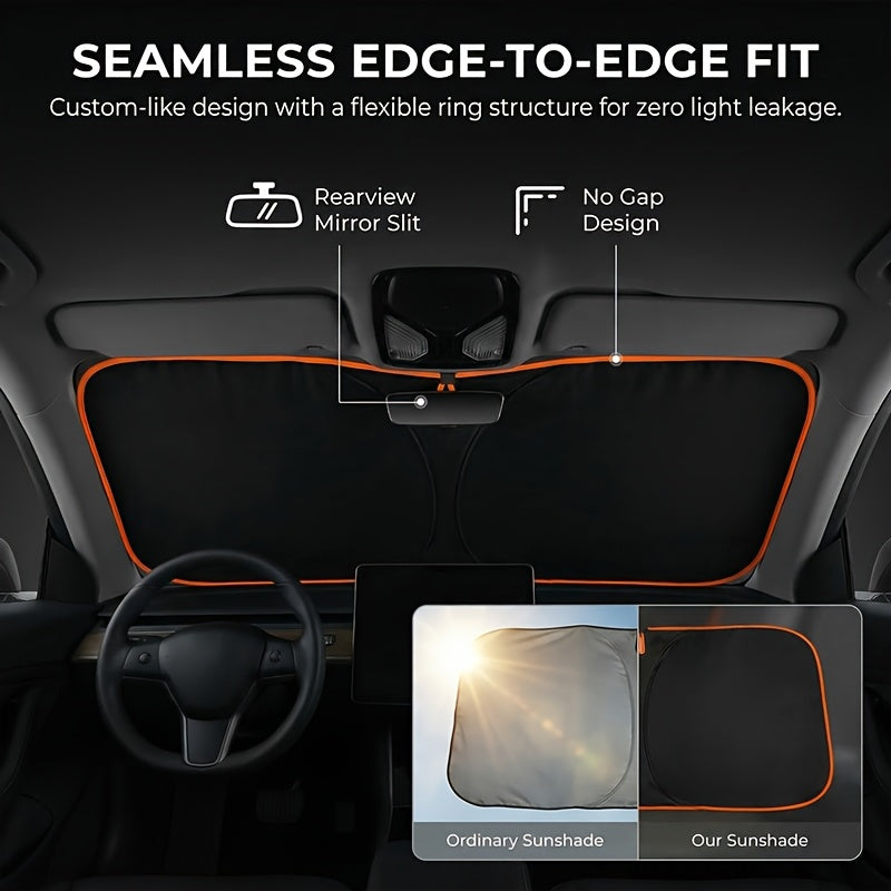 2026 New Portable Insulated Sunshade, a One-Piece Car Sunshade, Is a Titanium Silvery Upgraded And Thickened Sunshade Designed Specifically for Car Front Windshields. It Effectively Blocks Sunlight, Is Easy to Install