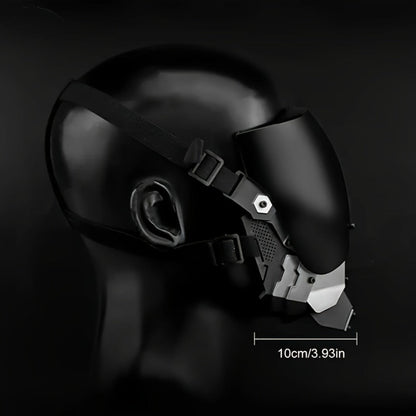 Cyberpunk Futuristic Face Mask for Men & Adults – Breathable Sci-Fi Half Mask for Halloween Cosplay Rave Bar Club Music Festival Photo Prop Cool Gift