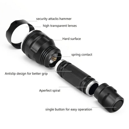 Night Hunting Flashlight with Remote Control Switch – 350 Yards High Power Green Red White Light, 18650 Rechargeable, Multiple Mounts for Hunting, Fishing, Camping & Beekeeping, Best Gift for Men