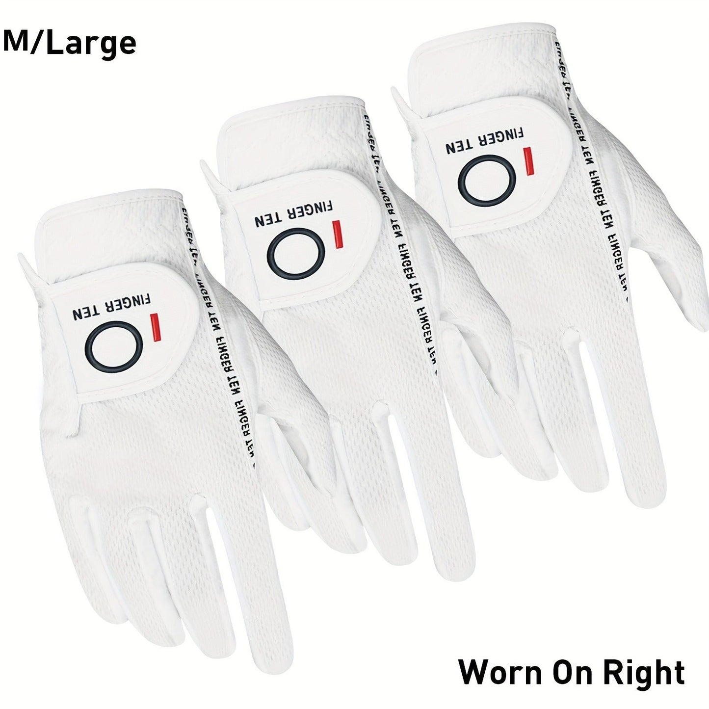 Wet Weather Golf Gloves Rain Grip 3-Pack for Men | Breathable Water-Resistant Golf Gloves for Left & Right Hand – Durable Comfortable Fit in Hot & Wet Conditions (Black, Gray, White | S–3XL)
