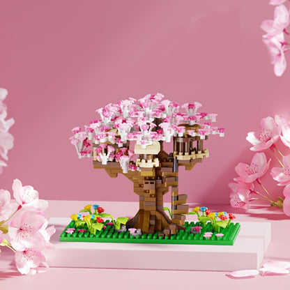 Sakura Cherry Blossom Tree House Building Blocks 1020-2028pcs – DIY Mini Brick Assembly Collectible Display Model, Relaxing Creative Gift for Adults Teens Girls Boys, Birthday Christmas Home Decor