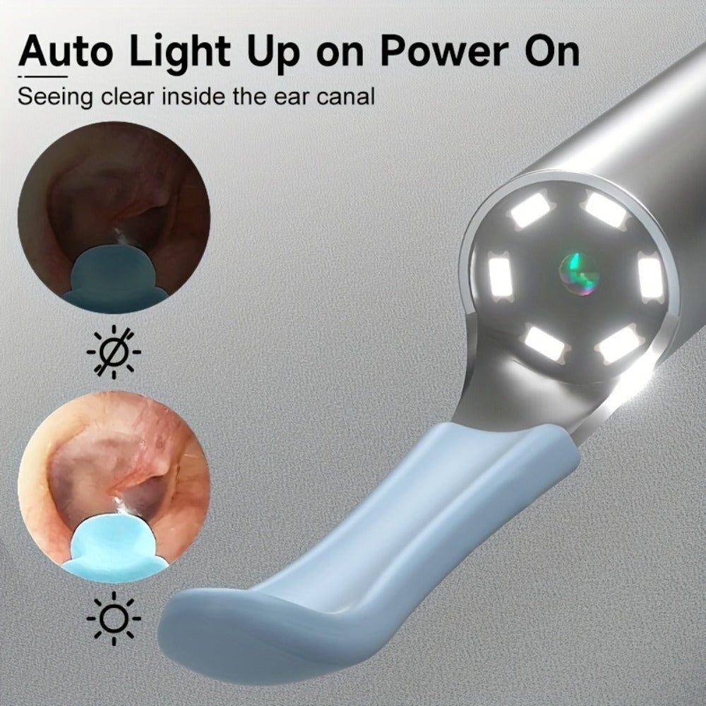 Ear Cleaning Camera Kit 1080P HD Rechargeable Lithium Battery – 6 Ear Spoons, Ear Tweezers, Visual Ear Wax Removal Tool Compatible with All Smartphones for Adults Safe Home Ear Care