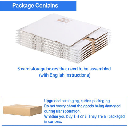 Trading Card Storage Box 3200 Count – Bulk Card Organizer for Baseball Football Basketball Pokemon MTG Sports Cards Available in 1 4 or 6 Pack
