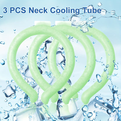 Cooling Neck Ring 3-Pack – Wearable Ice Gel Tube Wrap for Hot Weather, Outdoor Sports, Heat Relief & Hot Flashes, Freezes at 28°C, Hands-Free Summer Cooling for Men & Women