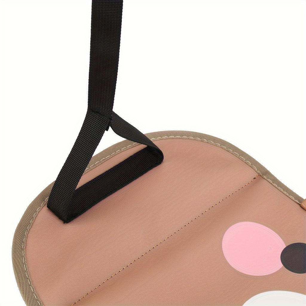 Cute Bear Car Seat Footrest, Adjustable Strap, Seat Cover Accessory - Brown Portable Footstool, for Travel And Office Comfort, Cartoon Style with Support, Suitable for All Cars, Ideal Holiday Gift