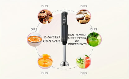Immersion Blender 400W with Turbo Mode - Handheld Stick Blender with 304 Stainless Steel Blades, 2-Speed Electric Hand Blender, Detachable Shaft, Portable Immersion Mixer for Soups, Smoothies & Baby Food