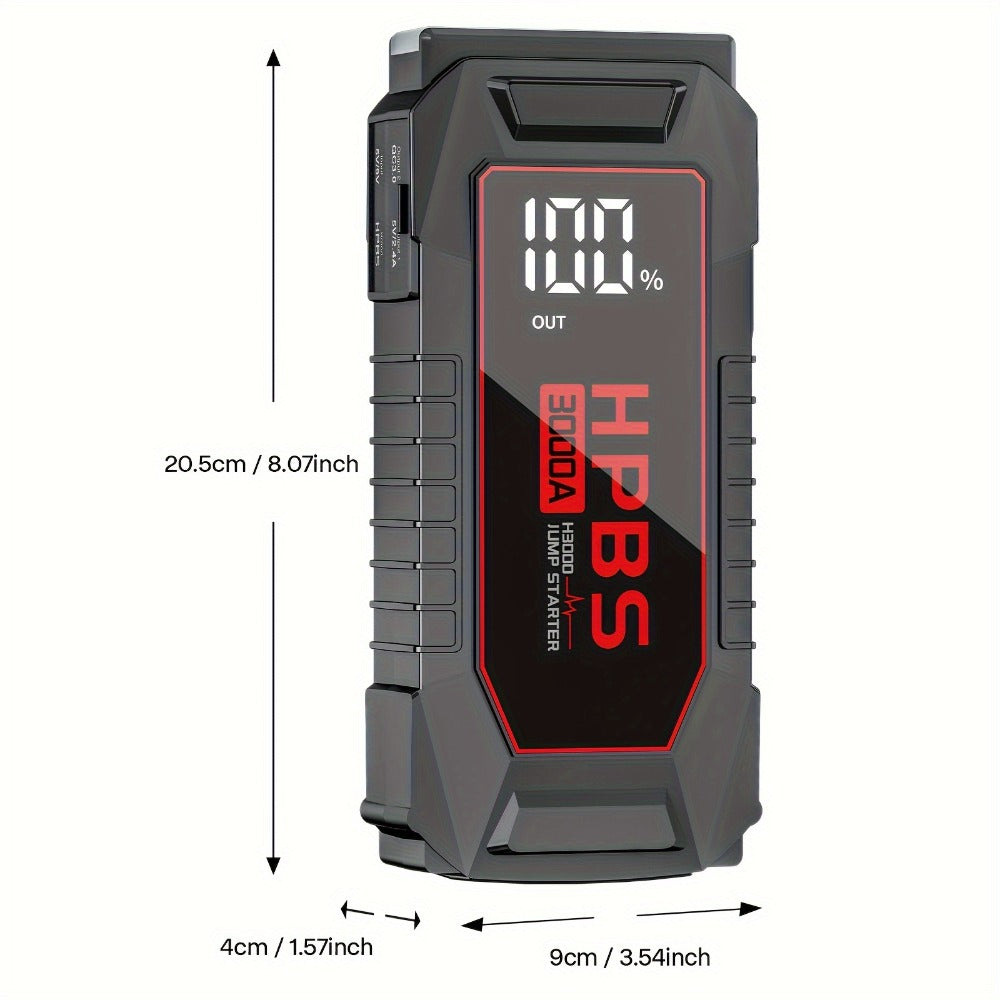 Jump Starter 5000A 24000mAh Portable Car Battery Booster Pack – 12V Emergency Start for Gas & Diesel Engines, Motorcycle, SUV, Truck with Power Bank & LED Flashlight